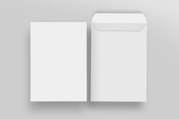 White envelope C4 mock-up, isolated background